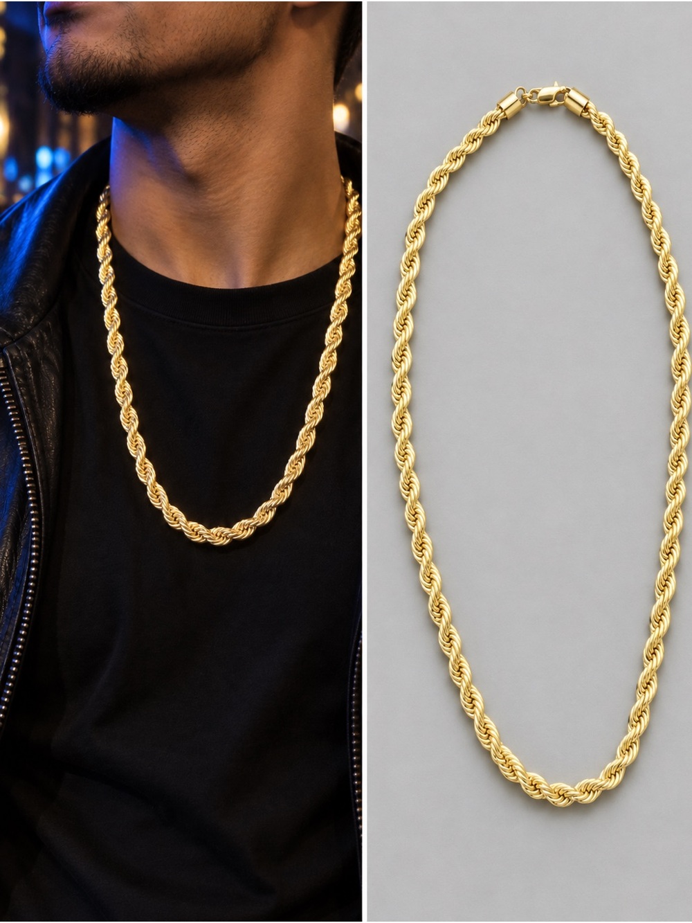 UNIVERSAL DRIP — Heavy Rope Chain | Gold Tone | 22”